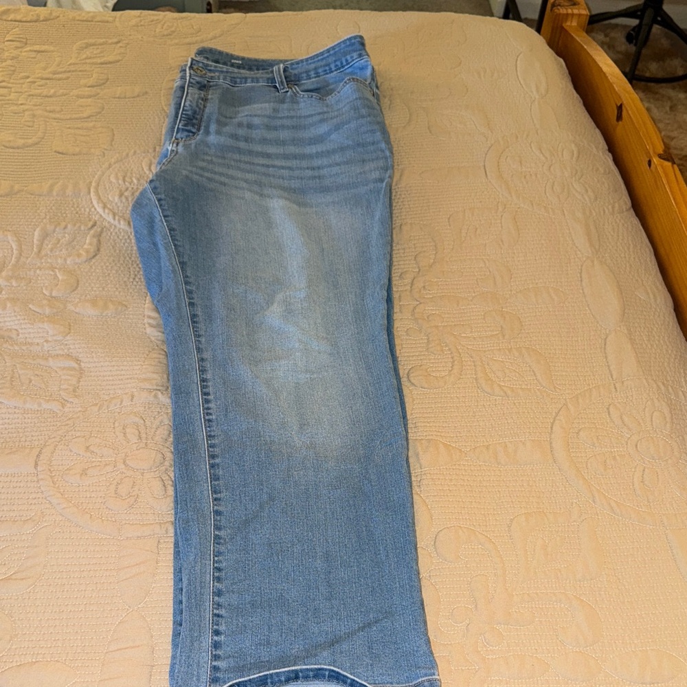 St. John's Bay Light Blue Straight Leg Jeans (petite/short)